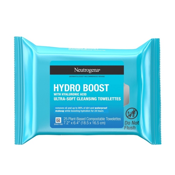 2-Neutrogena Hydro Boost Face Cleansing Makeup Wipes with Hyaluronic Acid - 25ct - Picture 1 of 14